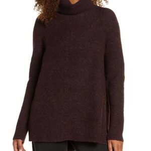 Sweaty Betty Shakti Wool Blend Turtleneck Sweater Maroon Size XS